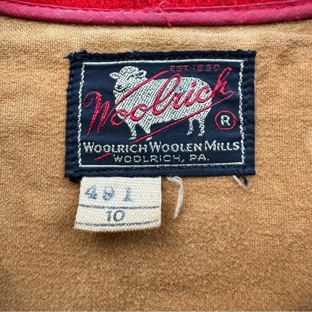 Vintage Woolrich Red Wool Boy Scouts Jacket Sz 10 Smokey Bear Patch Broken Zip